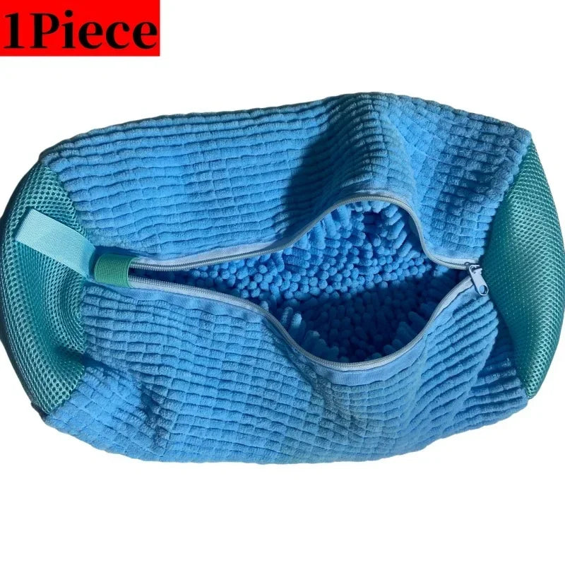 1/2/4PCS Shoe Washing Machine Bag with Liquid Shoe Brush Set Durable Laundry Shoe Bag and Soft Bristle Clean Brush for All Shoes