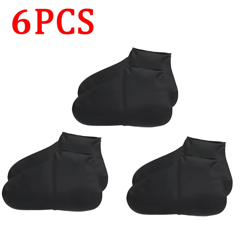 Silicone Waterproof Shoe Covers, Upgrade Reusable Washable Resistant Outdoor Rainy Overshoes Protection Boots Rain Non-Slip