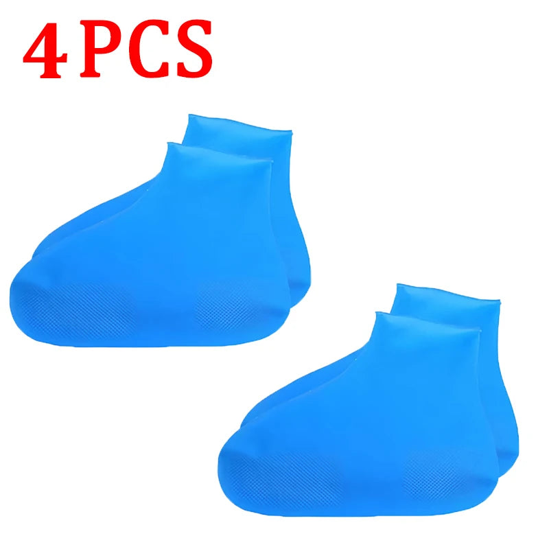 Silicone Waterproof Shoe Covers, Upgrade Reusable Washable Resistant Outdoor Rainy Overshoes Protection Boots Rain Non-Slip