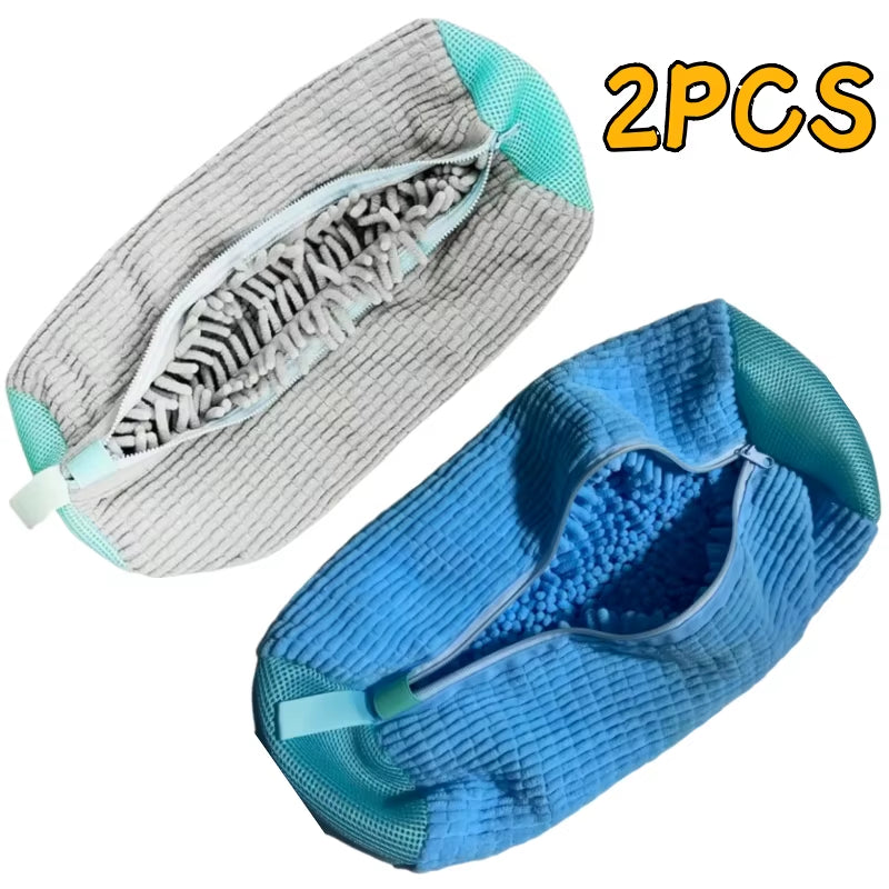 1/2/4PCS Shoe Washing Machine Bag with Liquid Shoe Brush Set Durable Laundry Shoe Bag and Soft Bristle Clean Brush for All Shoes