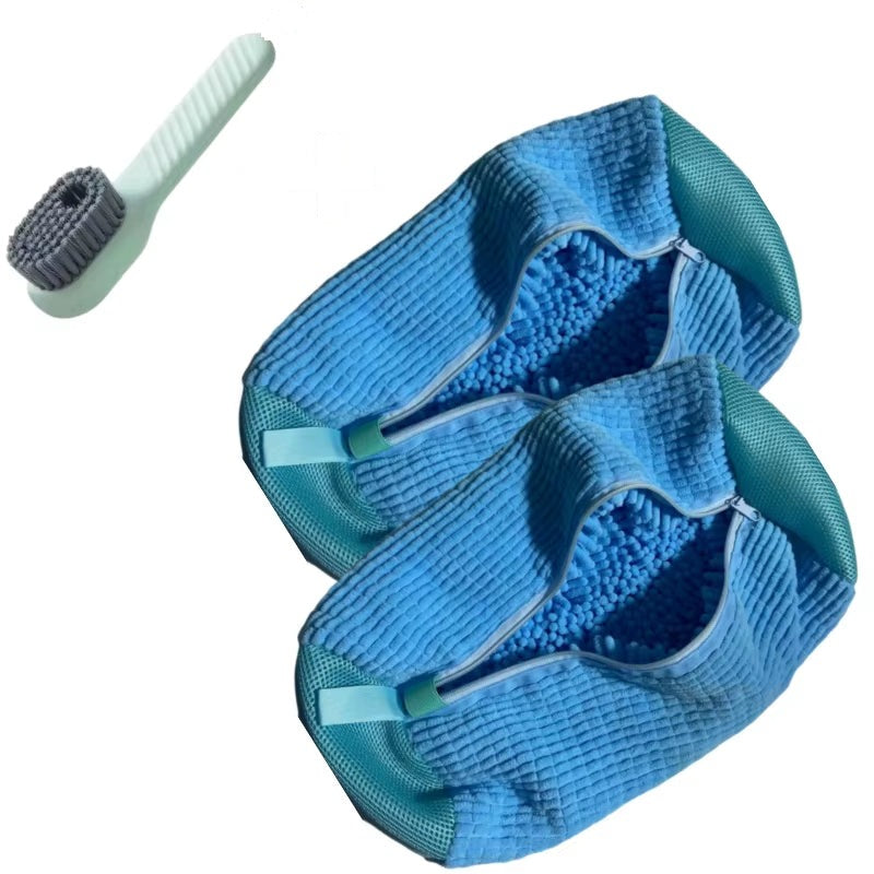PairRevive 360° wash bag two-pack in blue with cleaning brush