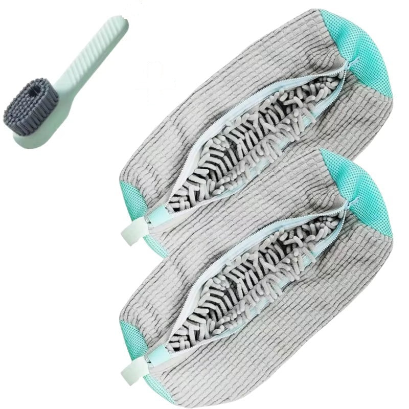 PairRevive 360° wash bag two-pack in grey with cleaning brush