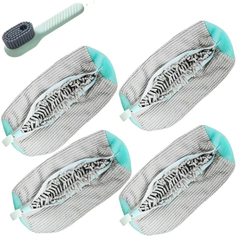 PairRevive 360° wash bag four-pack in grey with cleaning brush